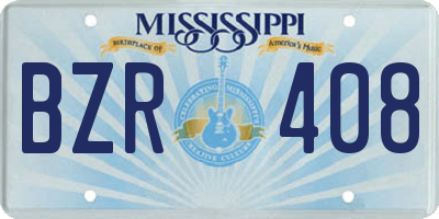 MS license plate BZR408