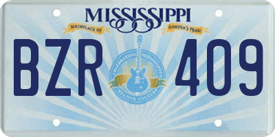 MS license plate BZR409