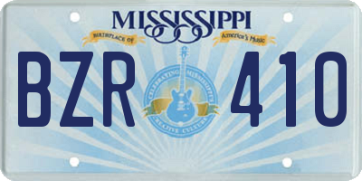 MS license plate BZR410