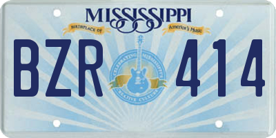 MS license plate BZR414