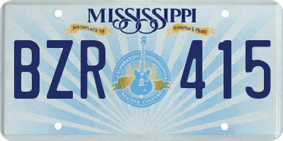 MS license plate BZR415