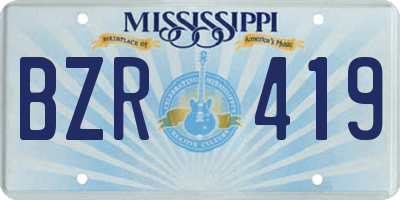 MS license plate BZR419