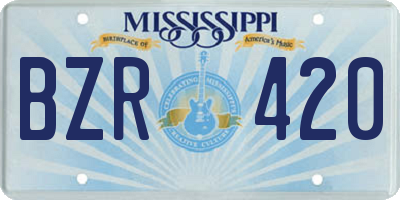 MS license plate BZR420