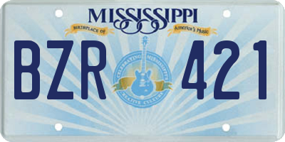 MS license plate BZR421
