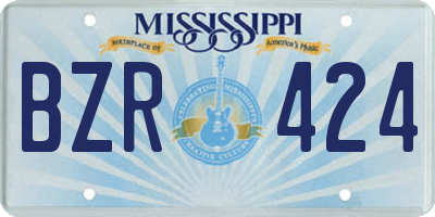 MS license plate BZR424
