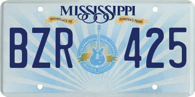 MS license plate BZR425