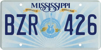 MS license plate BZR426