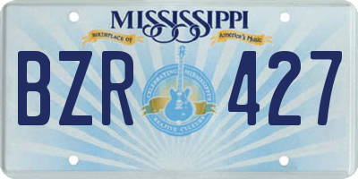 MS license plate BZR427