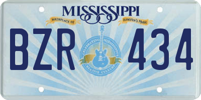 MS license plate BZR434