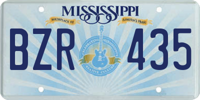 MS license plate BZR435