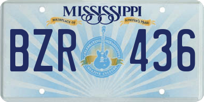MS license plate BZR436