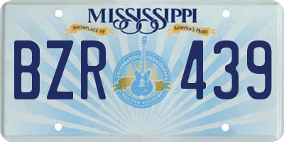 MS license plate BZR439