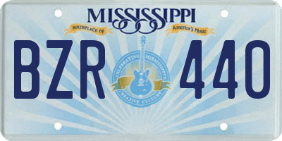 MS license plate BZR440