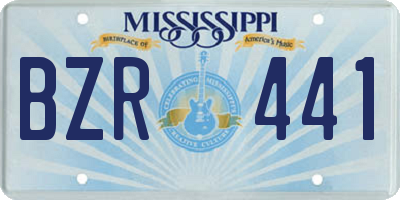 MS license plate BZR441