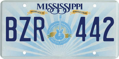 MS license plate BZR442