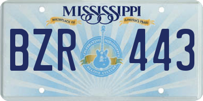 MS license plate BZR443