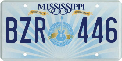 MS license plate BZR446