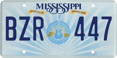 MS license plate BZR447