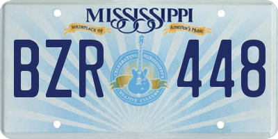 MS license plate BZR448