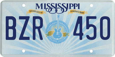 MS license plate BZR450