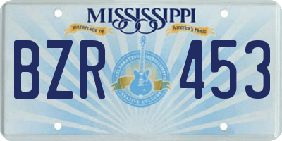 MS license plate BZR453