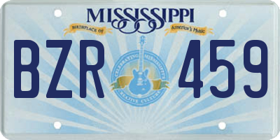 MS license plate BZR459