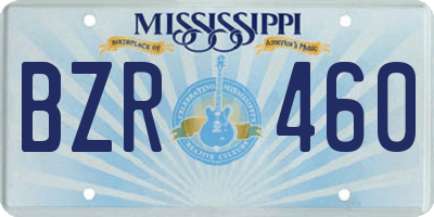 MS license plate BZR460