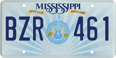 MS license plate BZR461