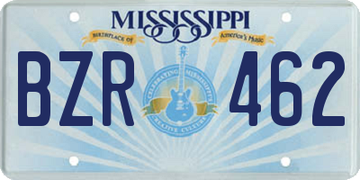 MS license plate BZR462