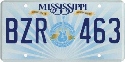 MS license plate BZR463