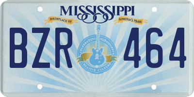 MS license plate BZR464