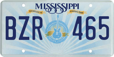 MS license plate BZR465