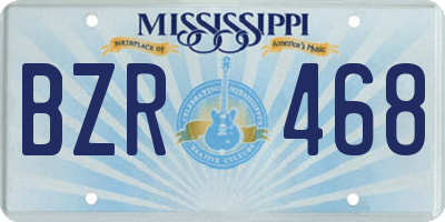 MS license plate BZR468
