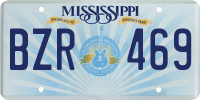 MS license plate BZR469
