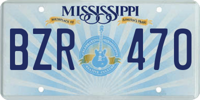 MS license plate BZR470
