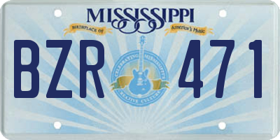 MS license plate BZR471