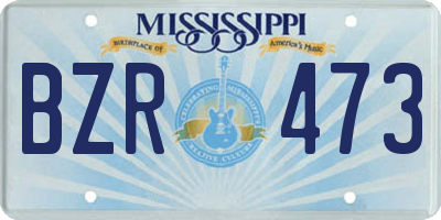 MS license plate BZR473