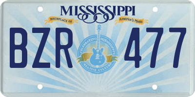 MS license plate BZR477