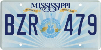 MS license plate BZR479