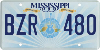 MS license plate BZR480