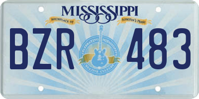 MS license plate BZR483