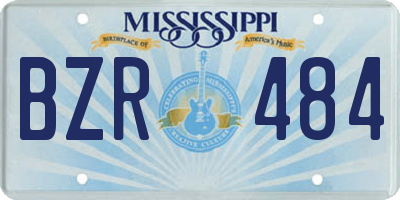 MS license plate BZR484