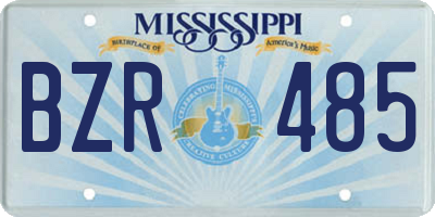 MS license plate BZR485