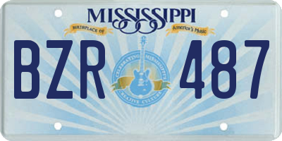 MS license plate BZR487