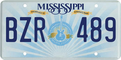 MS license plate BZR489