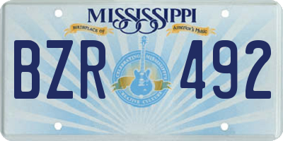 MS license plate BZR492