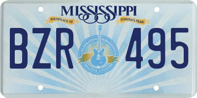 MS license plate BZR495