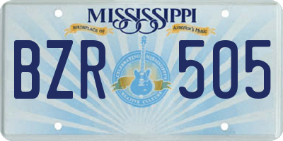 MS license plate BZR505