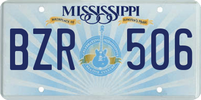MS license plate BZR506