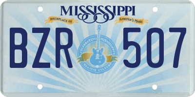 MS license plate BZR507